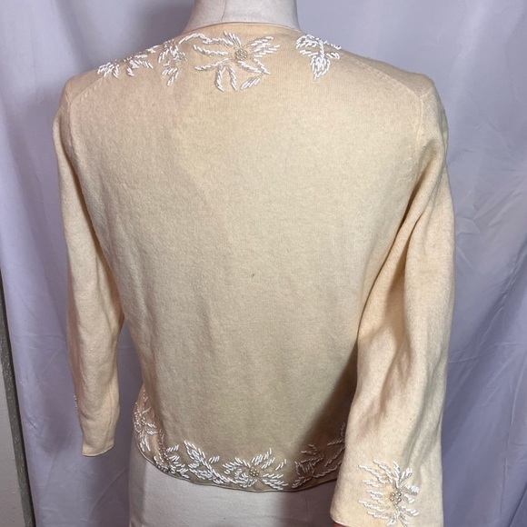Vintage 1960s Beaded Wool Cardigan by Charles & Co - Picture 3 of 3